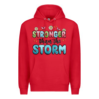 Red stronger than the storm Premium Hoodie - MaliasSmallBusiness