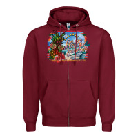 Burgundy hello summer Zipper Hoodie - SublimationCraftShop