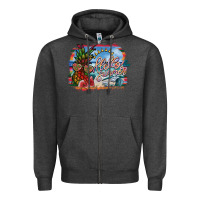 Charcoal Heather hello summer Zipper Hoodie - SublimationCraftShop