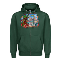 Sports Green hello summer Zipper Hoodie - SublimationCraftShop