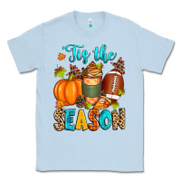 Dusty Blue 'tis the season american  football Classic Tee - Zillion Design Studio