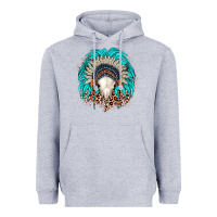 Heather Grey bull skull indian headdress Heavyweight Hoodie - JahusDesignShop