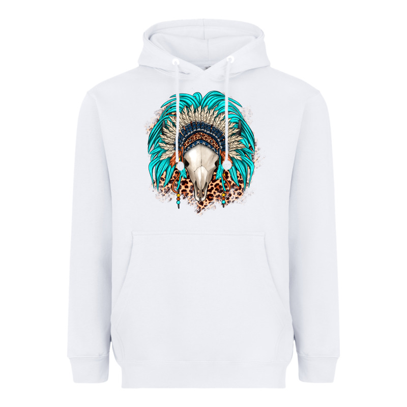 Bull Skull Indian Headdress Heavyweight Hoodie by JahusDesignShop | Teevron