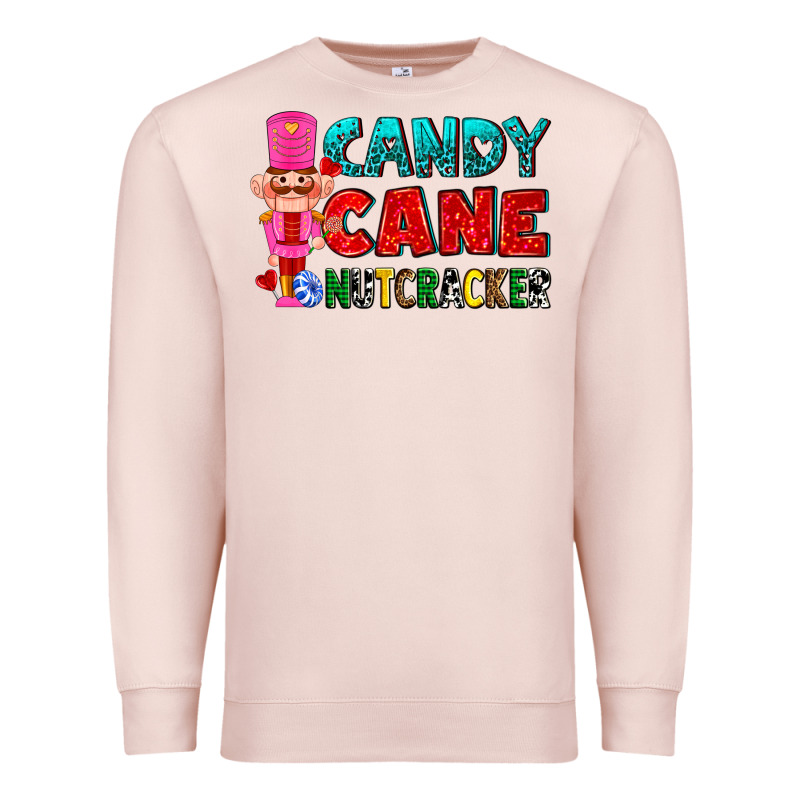 Candy Cane And Pink Nutcracker Ado Premium Sweatshirt by AdoDesignShop | Teevron