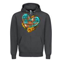 Smoke fall pattern heart with sunflower Zipper Hoodie - HRA Design Shop