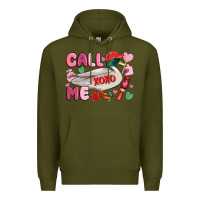 Army Green call me valentine mallard duck Premium Hoodie - MaliasSmallBusiness