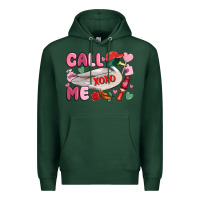 Sports Green call me valentine mallard duck Premium Hoodie - MaliasSmallBusiness