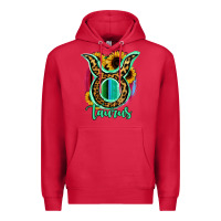 Cardinal Taurus Zodiac Sign Sunflower Leopard Serape Premium Hoodie - RanaPortraitStore