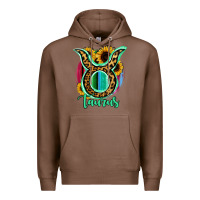 Chestnut Taurus Zodiac Sign Sunflower Leopard Serape Premium Hoodie - RanaPortraitStore