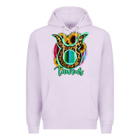 Lilac Taurus Zodiac Sign Sunflower Leopard Serape Premium Hoodie - RanaPortraitStore