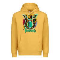 Mustard Taurus Zodiac Sign Sunflower Leopard Serape Premium Hoodie - RanaPortraitStore