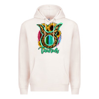 Taurus Zodiac Sign Sunflower Leopard Serape Premium Hoodie | Teevron