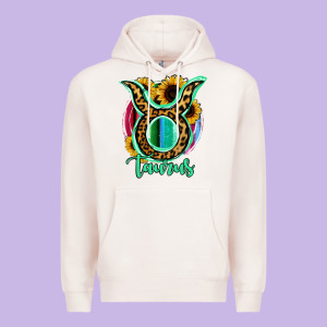 Taurus Zodiac Sign Sunflower Leopard Serape Premium Hoodie Designed By Ranaportraitstore