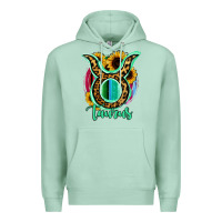 Seafoam Taurus Zodiac Sign Sunflower Leopard Serape Premium Hoodie - RanaPortraitStore