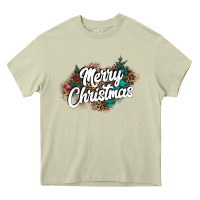 Mossy Merry Christmas Heavy Core Tee - CowhideDigitalArt