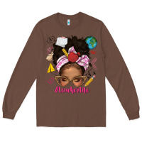 Chestnut afro messy bun teacherlife Long Sleeve Tee - texasbilliewilder