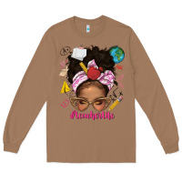 Toasted Coconut afro messy bun teacherlife Long Sleeve Tee - texasbilliewilder