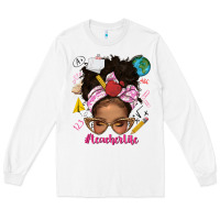 White afro messy bun teacherlife Long Sleeve Tee - texasbilliewilder