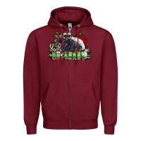 Burgundy oh,snap! Zipper Hoodie - CowhideDigitalArt