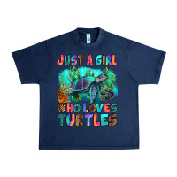 Navy just a girl who loves turtles Urban Heavy Tee - RanaPortraitStore