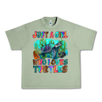Oil Green just a girl who loves turtles Urban Heavy Tee - RanaPortraitStore