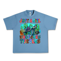 Pebble Blue just a girl who loves turtles Urban Heavy Tee - RanaPortraitStore