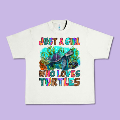 Just A Girl Who Loves Turtles Urban Heavy Tee Designed By Ranaportraitstore