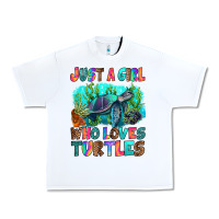 White just a girl who loves turtles Urban Heavy Tee - RanaPortraitStore