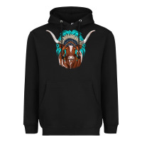 Black texas longhorn indian headdress Heavyweight Hoodie - JahusDesignShop