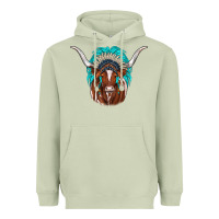 Matcha texas longhorn indian headdress Heavyweight Hoodie - JahusDesignShop