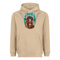 Mushroom texas longhorn indian headdress Heavyweight Hoodie - JahusDesignShop
