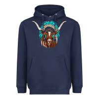 Navy texas longhorn indian headdress Heavyweight Hoodie - JahusDesignShop