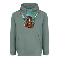 Sage texas longhorn indian headdress Heavyweight Hoodie - JahusDesignShop