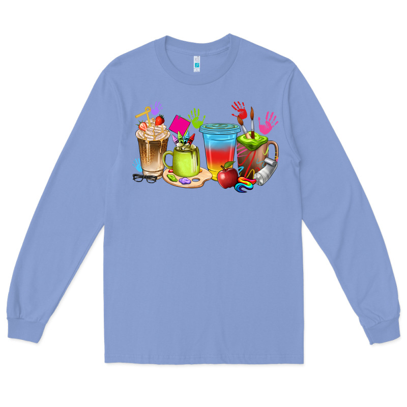 Art Teacher Coffee Cups Long Sleeve Tee by texasbilliewilder | Teevron