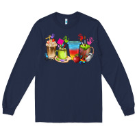 Navy art teacher coffee cups Long Sleeve Tee - texasbilliewilder