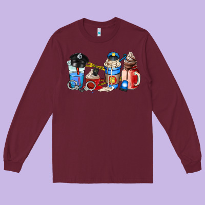 Police Coffee Cup Long Sleeve Tee Designed By Adodesignshop