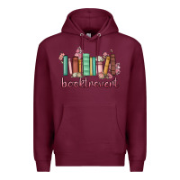 Burgundy booktrovert Premium Hoodie - MaliasSmallBusiness