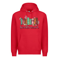 Red booktrovert Premium Hoodie - MaliasSmallBusiness
