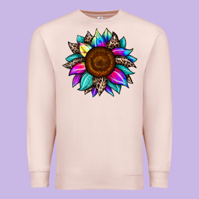 Sunflower Tie Dye Premium Sweatshirt Designed By Jahusdesignshop