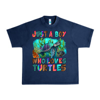 Navy just a boy who loves turtles Urban Heavy Tee - RanaPortraitStore