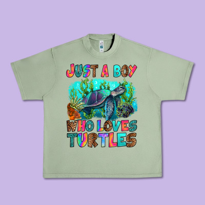 Just A Boy Who Loves Turtles Urban Heavy Tee Designed By Ranaportraitstore