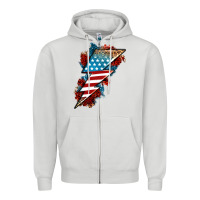 Dove Grey American lightning bolt Zipper Hoodie - Neo Western