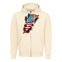 Sandshell American lightning bolt Zipper Hoodie - Neo Western