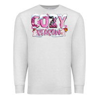 Oatmeal Heather pink cozy season with snowman ado Premium Sweatshirt - AdoDesignShop