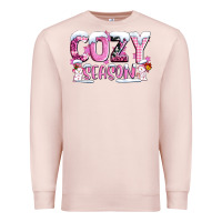 Pale Pink pink cozy season with snowman ado Premium Sweatshirt - AdoDesignShop