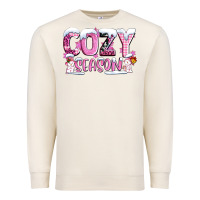 Sandshell pink cozy season with snowman ado Premium Sweatshirt - AdoDesignShop