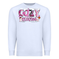 White pink cozy season with snowman ado Premium Sweatshirt - AdoDesignShop