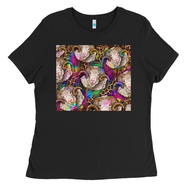 Merino Ram Tie Dye Tumbler Ladies Tee by BarkalooDesign | Teevron