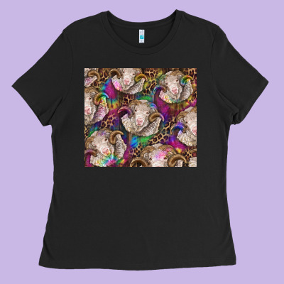 Merino Ram Tie Dye Tumbler Ladies Tee Designed By Barkaloodesign