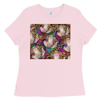 Bubblegum Pink merino ram tie dye tumbler Ladies Tee - BarkalooDesign